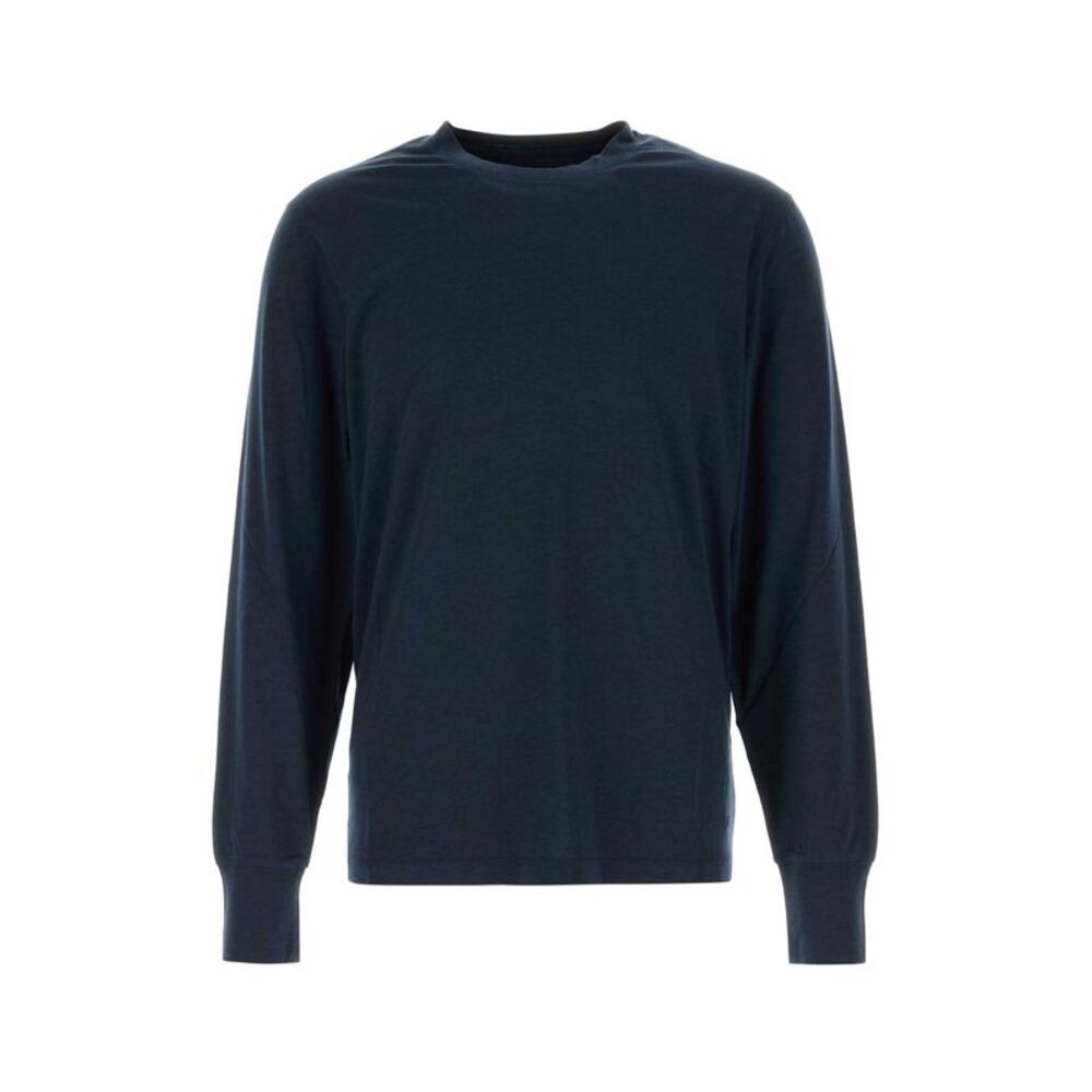 Tom Ford Men Navy Blue Lyocell Blend T-Shirt